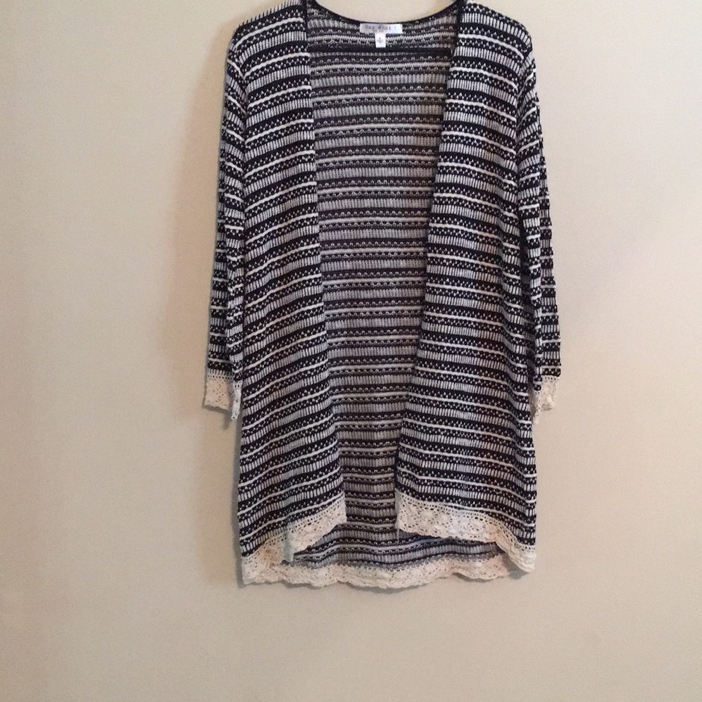 Say what size m long open sweater